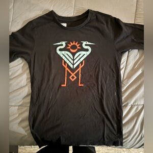 Kids Black Graphic Tee with Heron Design